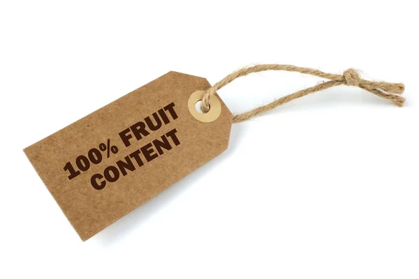 Fruit label with brown text — Stock Photo, Image