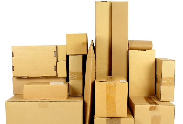 Stacked carton boxes — Stock Photo, Image