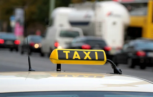 Taxi in traffic Royalty Free Stock Photos