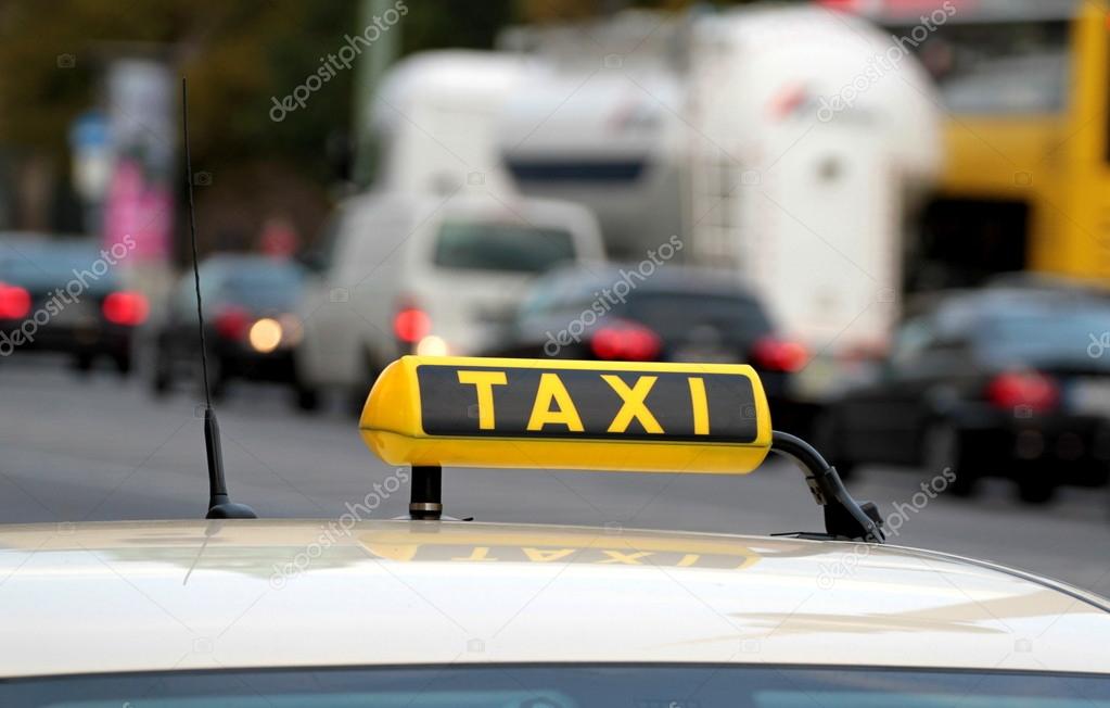 Taxi in traffic
