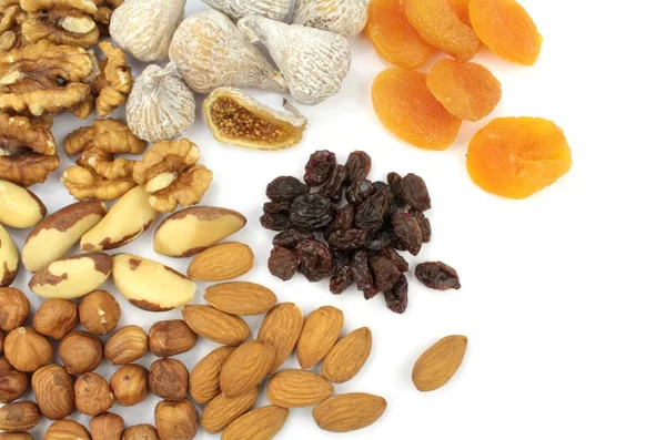 Verschillende noten en gedroogde vruchten — Stockfoto