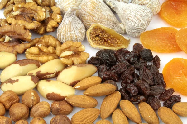 Nuts and dried fruits — Stock Photo, Image