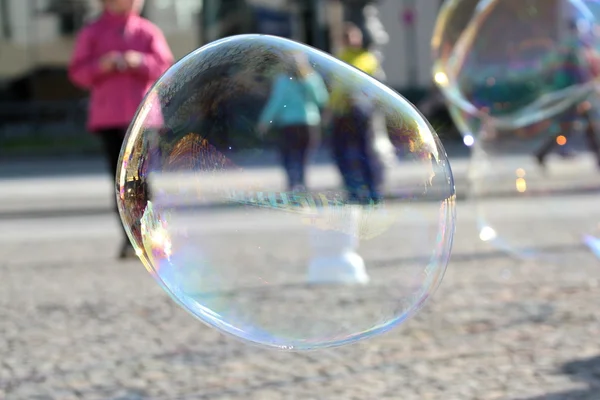 Big soap bubbles — Stok fotoğraf