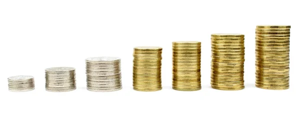 Diagram with stacked coins — Stock Photo, Image