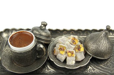 Turkish coffee and delight clipart