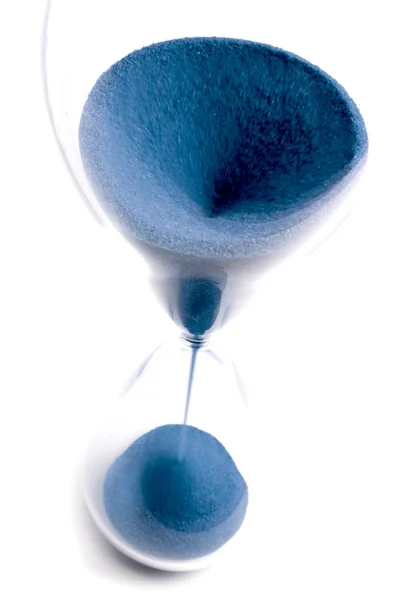 Hourglass with red sand and top view — Stock Photo, Image