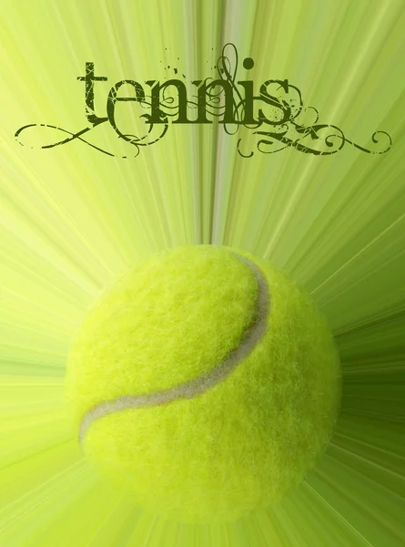 Τένις μπάλα και δείγμα κειμένου — Φωτογραφία Αρχείου