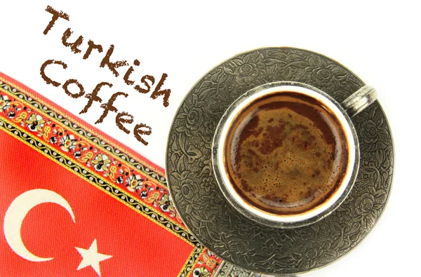 Turkse koffie en Turkse vlag — Stockfoto