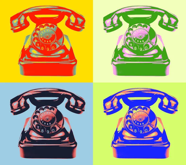 Old rotary phone pop art style image.. — Stock Image Old rotary phone pop art style image.. Royalty Free Stock Images