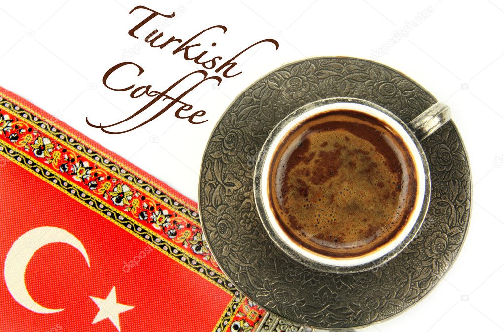 Turkish coffee and turkish flag