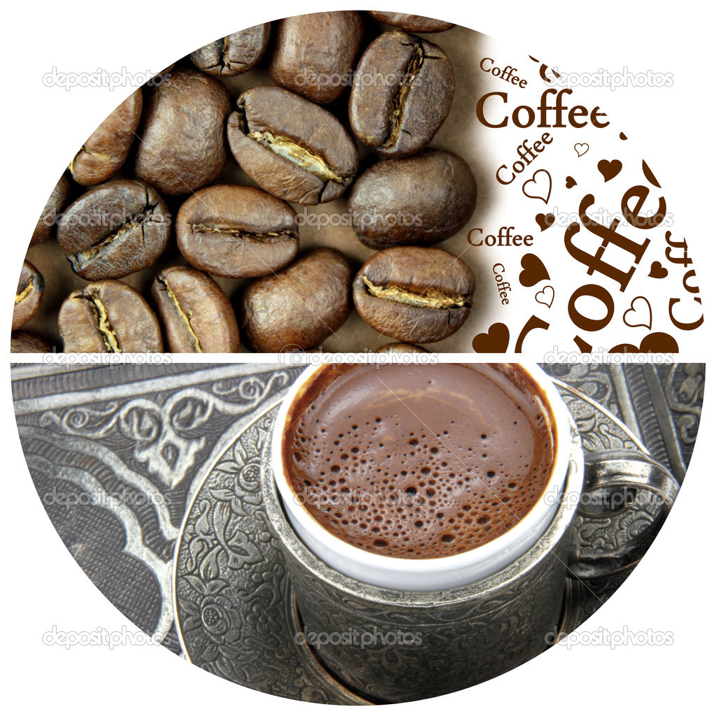 Coffee beans and Turkish coffee