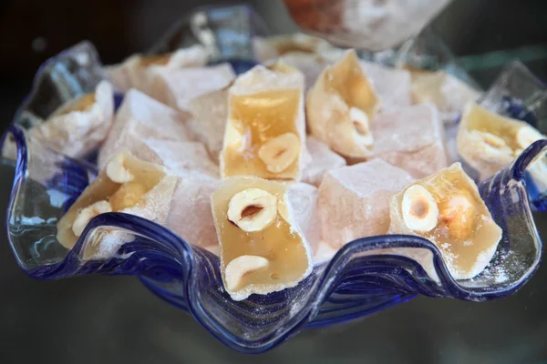 Turkish delight with hazelnut — Stock Photo, Image