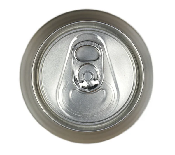 Aluminum drink can, top view — Stock Photo, Image