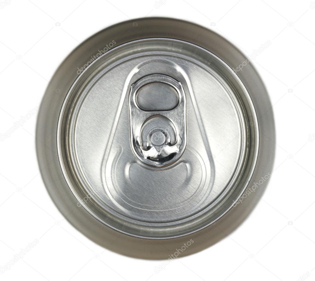 Aluminum drink can, top view