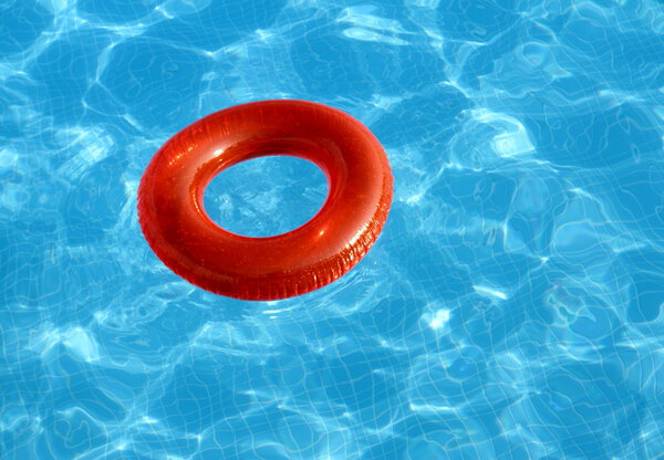 Swimming pool and lifebuoy