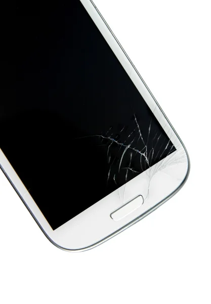Schermo rotto smartphone — Foto Stock