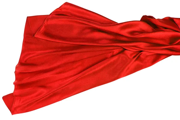 Červená vlnící se hedvábné tkaniny — Stock fotografie