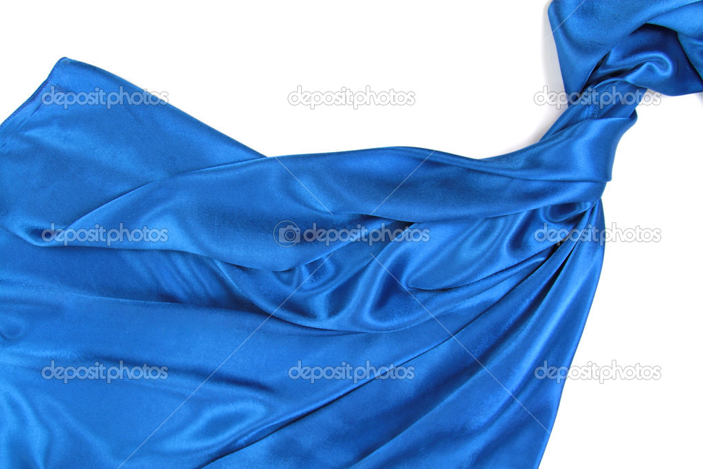 Blue wavy silk fabric