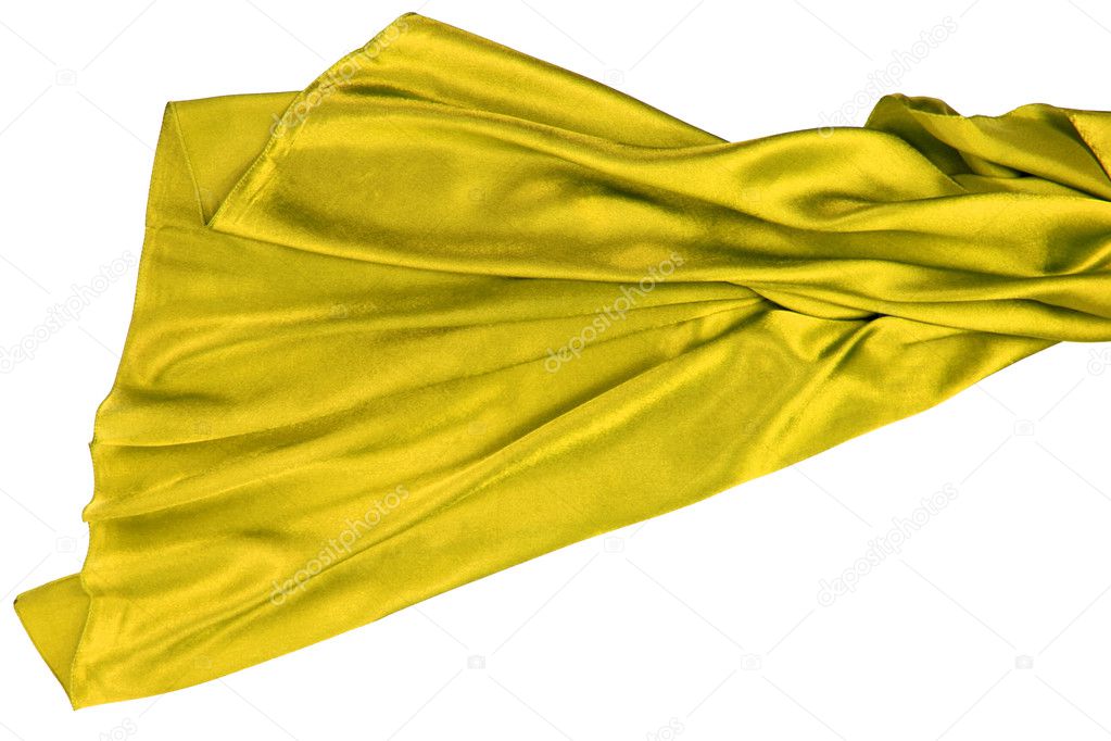 Yellow rippling silk fabric