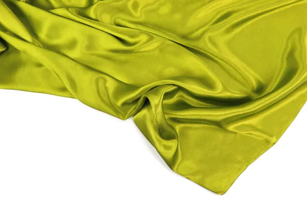 Light green wavy silk fabric — Stock Photo, Image