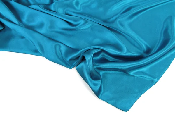 Turquoise wavy silk fabric — Stock Photo, Image