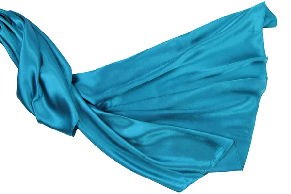 Tecido de seda ondulante turquesa — Fotografia de Stock