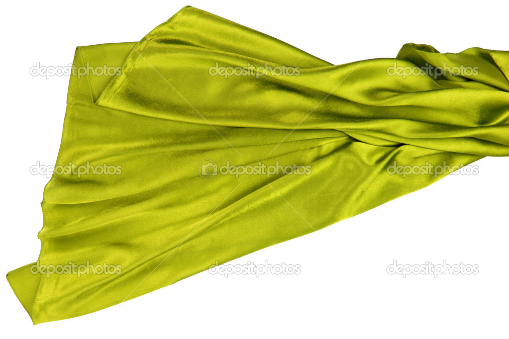 Light green rippling silk fabric