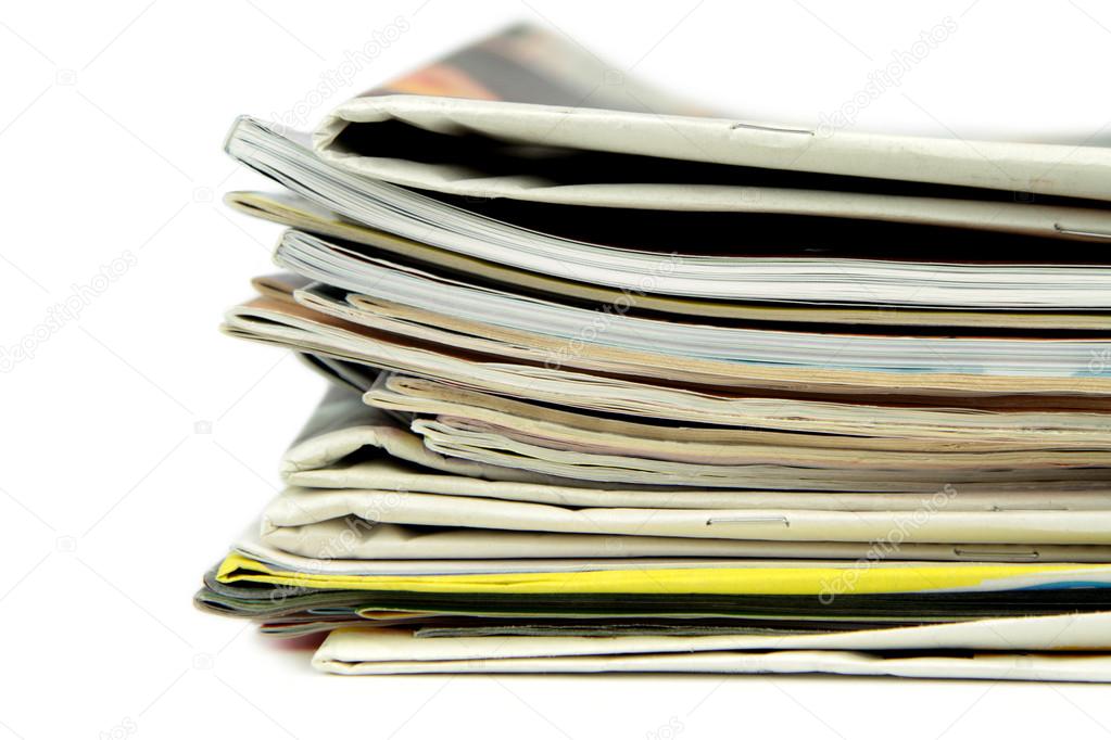 Pile of newspapers and magazines