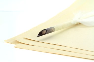 tüy kalem, kağıtlara