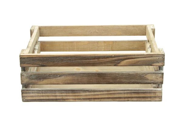 Retro wooden crate isolated on white background. — Stock Photo, Image