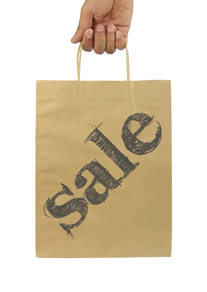 Shoppingväska med försäljning text — Stockfoto