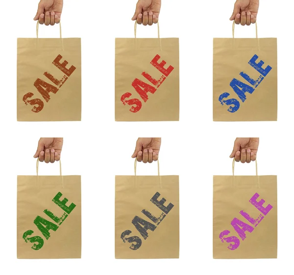 Shopping bags set with SALE text — Stock Photo, Image