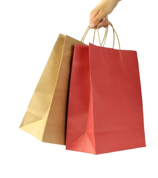 Man hand carries shopping bags — Stock Photo, Image