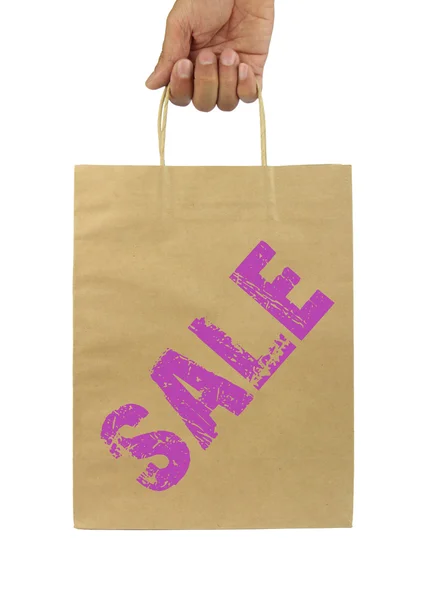 Bolsa de compras con texto SALE — Foto de Stock