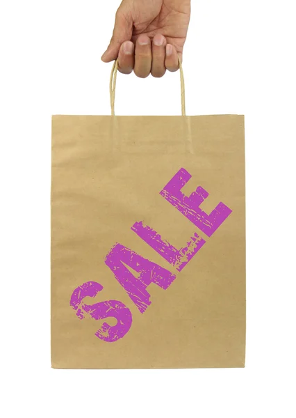 Shopping bag con testo in VENDITA — Foto Stock