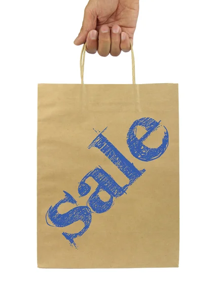 Bolsa de compras con texto SALE — Foto de Stock