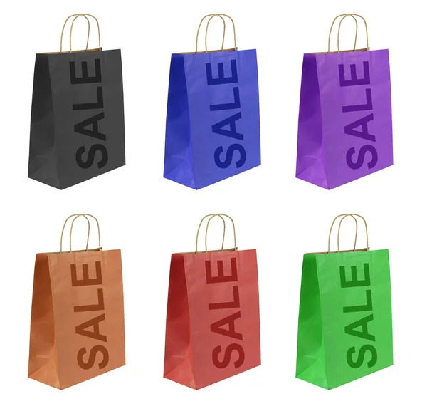 Nákupní tašky s textem prodej , — Stock fotografie