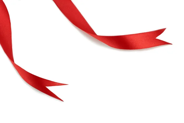 Red ribbons on white background — Stock Photo, Image