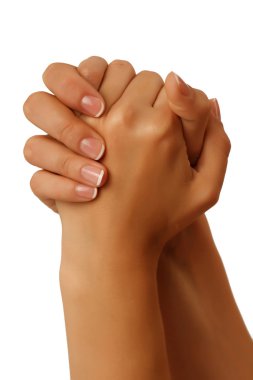 beyaz zemin üzerinde bir el dilsiz alfabesi gösteriyor