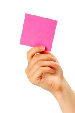 elinde kırmızı bir boş sayfa