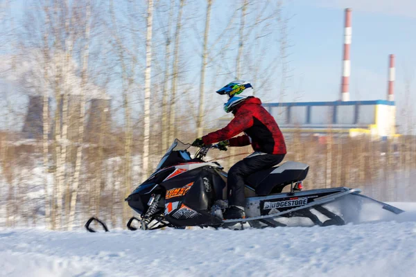 Novosibirsk Rusia Febrero 2022 Copa Federación Rusa Motos Moto Nieve —  Fotos de Stock