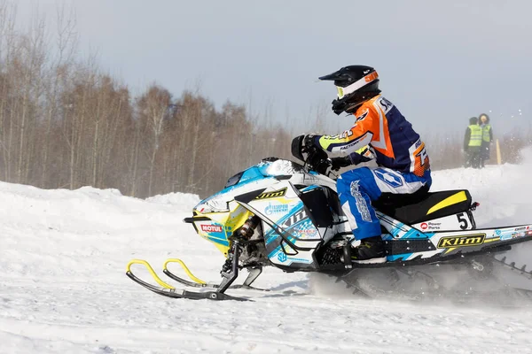 Novosibirsk Rusia Febrero 2022 Copa Federación Rusa Motos Moto Nieve —  Fotos de Stock