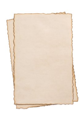 Kağıt antika parşömen üzerine beyaz izole
