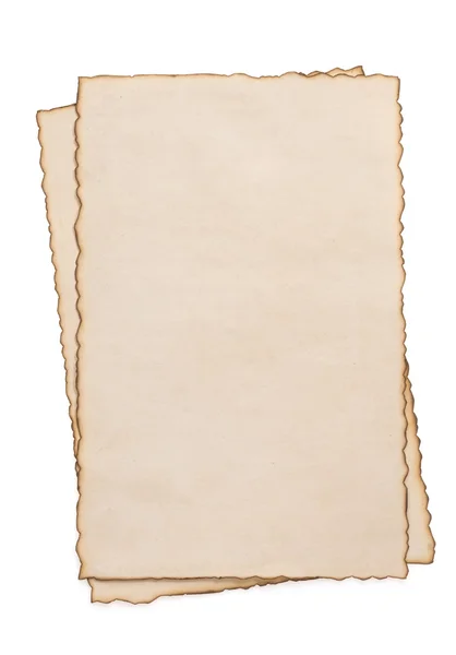 Paper vintage parchment isolated on white — Stock Photo, Image