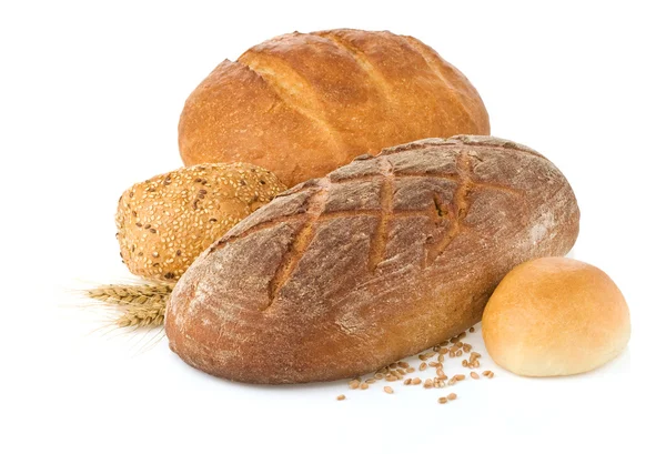 Čerstvý chléb na bílém pozadí Stock Fotografie