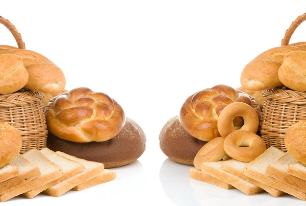 Chleb i piekarnia produktów na białym tle — Zdjęcie stockowe
