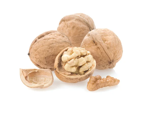 Walnuts isolated on white — Stock Photo, Image