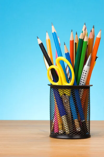 Stift und Kugelschreiber im Etui — Stockfoto