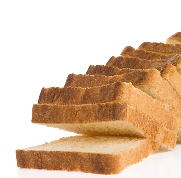 Sliced bread isolated on white — Zdjęcie stockowe