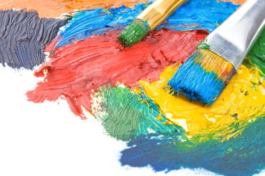 diner koksbeyaz üzerine fırça ve renk boyalar